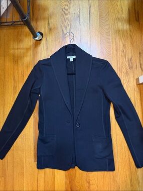 James Perse Black Single-Button Shawl Collar Blazer
